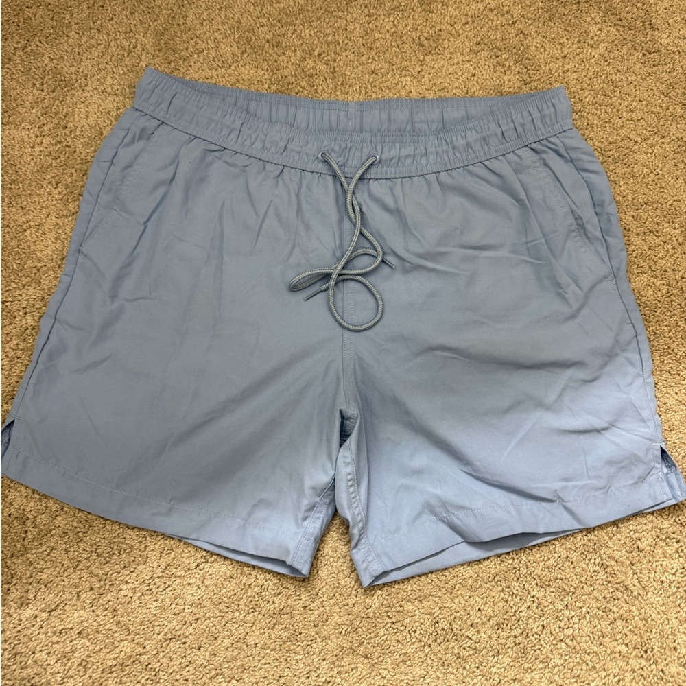 Light Blue Drawstring Swim Shorts